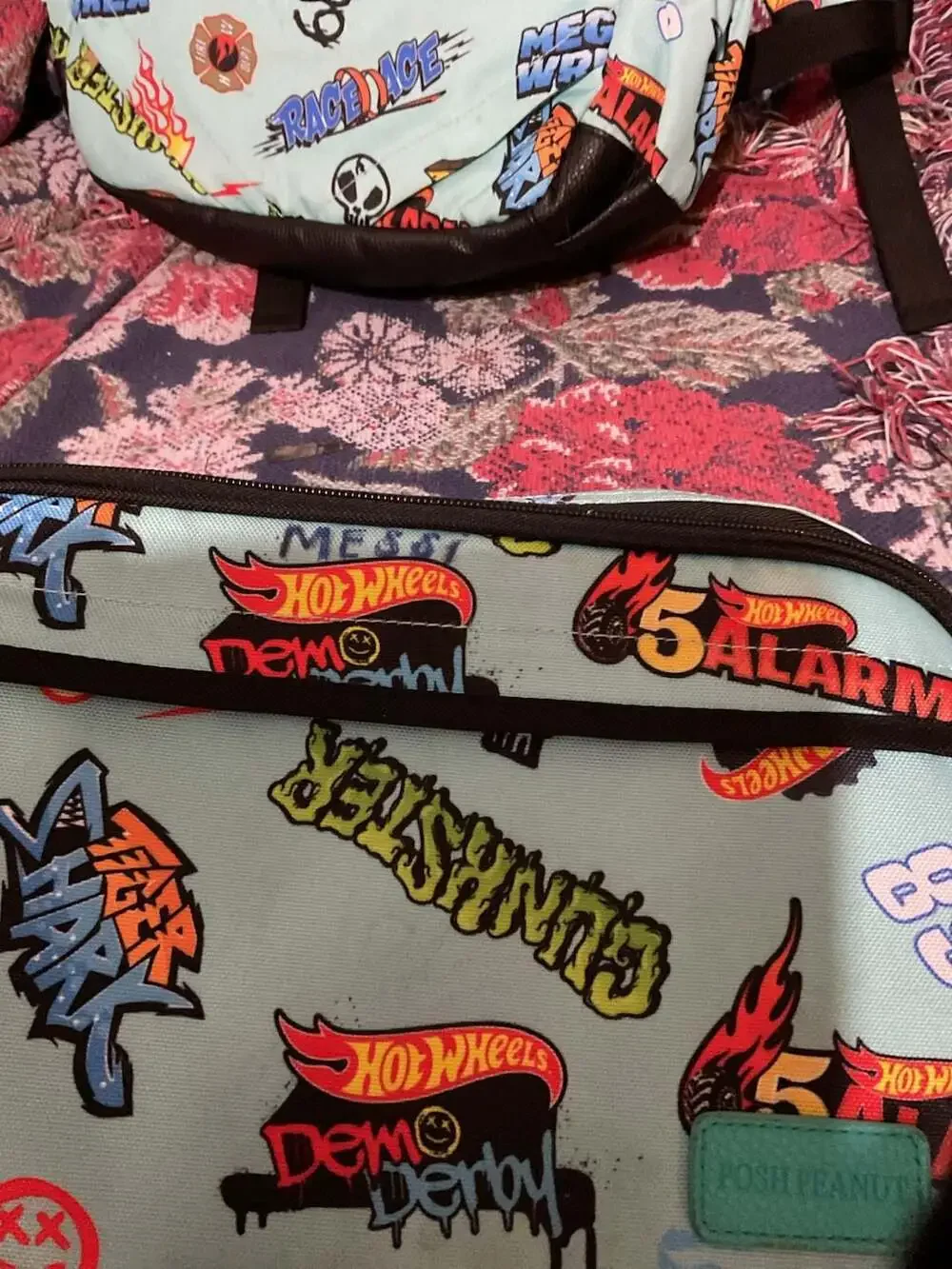 Posh Peanut Hot Wheels Monster Trucks All-Over Print Kids Backpack and lunch bag